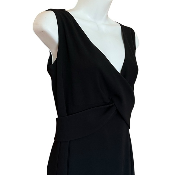 MaxMara Made In Italy Black Crepe Cross Front Sleeveless Cocktail Dress Size 8 - Picture 5 of 11